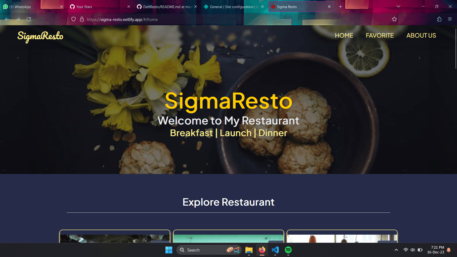 Restaurant Catalogue PWA